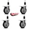 Service Caster 5'' Black Poly Swivel 1-3/8'' Expanding Stem Caster Set Total Lock Brake, 4PK SCC-EXTTL20S514-PPUB-BLK-138-4 - alternate 2